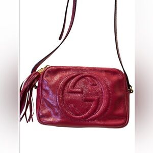 Gucci Soho Disco Patent Leather Shoulder Bag crossbody authentic